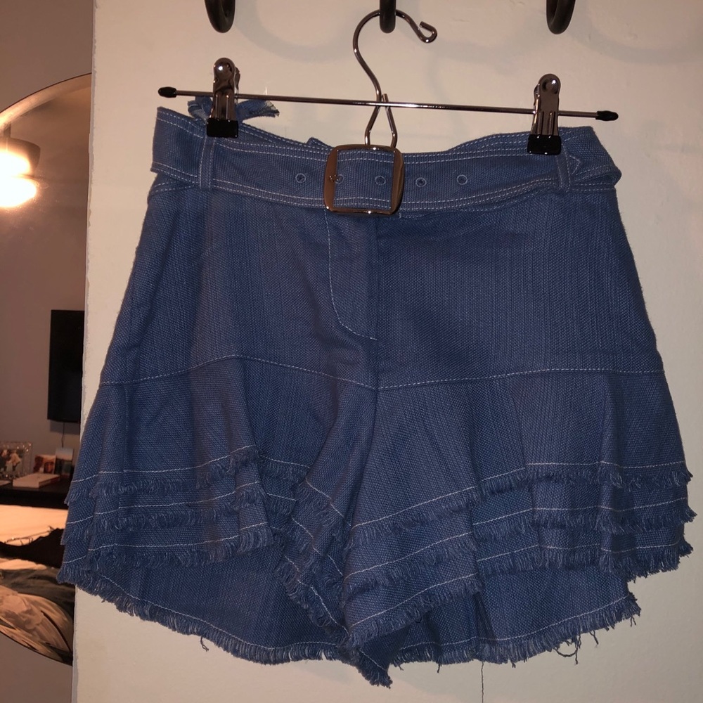High waisted belted shorts